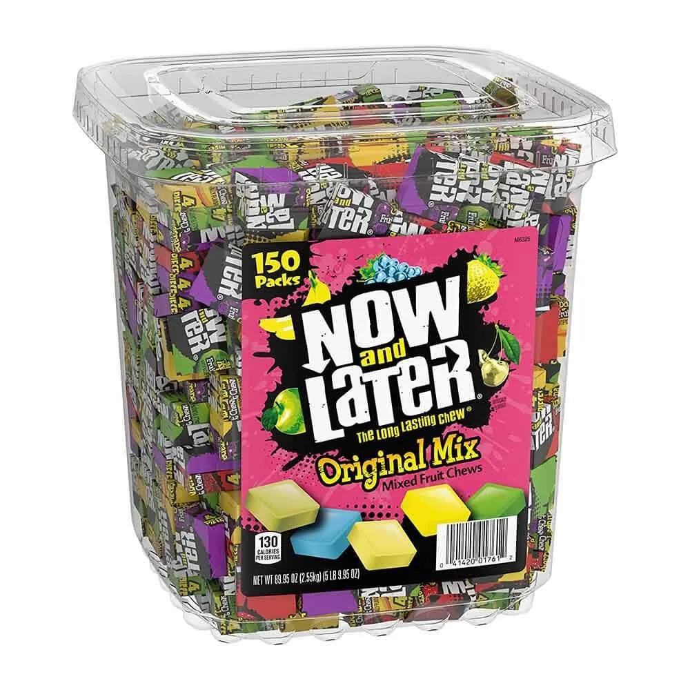 Now and Later Classic Fruit Chews Mini Bars: 150-Piece Tub