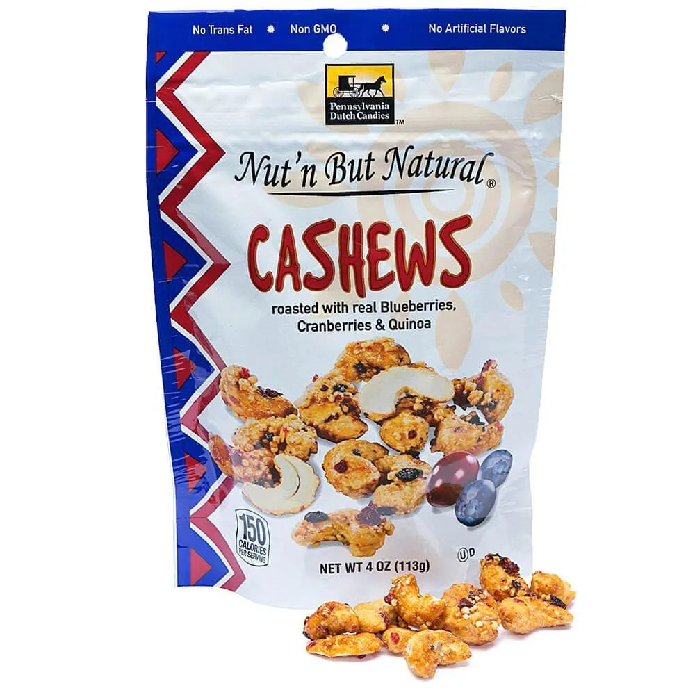 Nut'n But Natural Glazed Cashews with Blueberries, Cranberries & Quinoa: 4-Ounce Bag