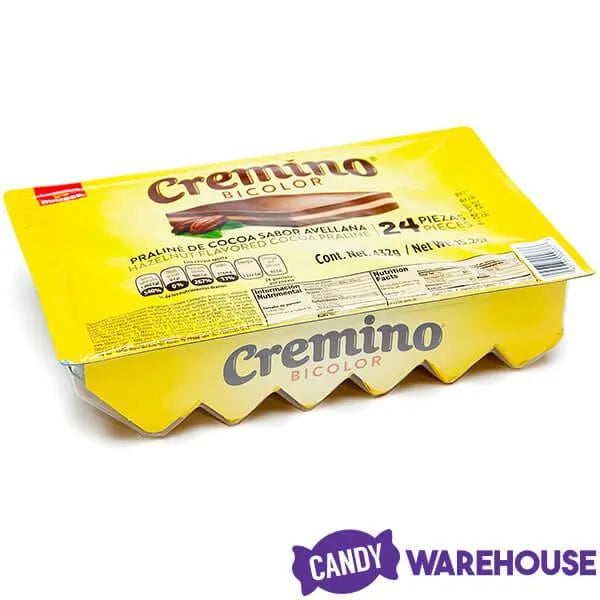 Nutresa Cremino Bicolore Hazelnut Flavored Cocoa Praline Candy Bars: 24-Piece Pack