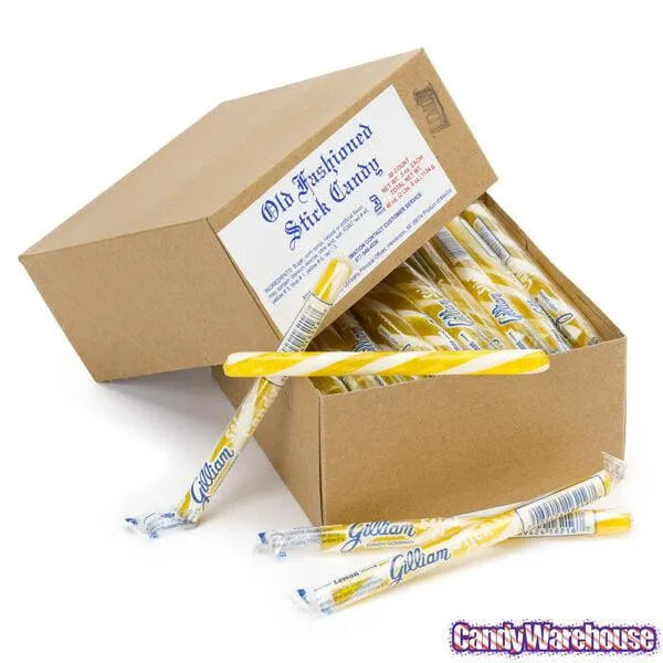 Old Fashioned Hard Candy Sticks - Lemon: 80-Piece Box