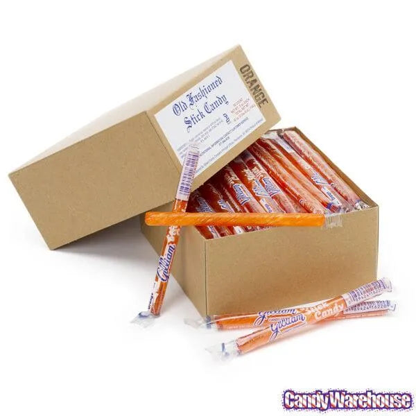 Old Fashioned Hard Candy Sticks - Orange: 80-Piece Box