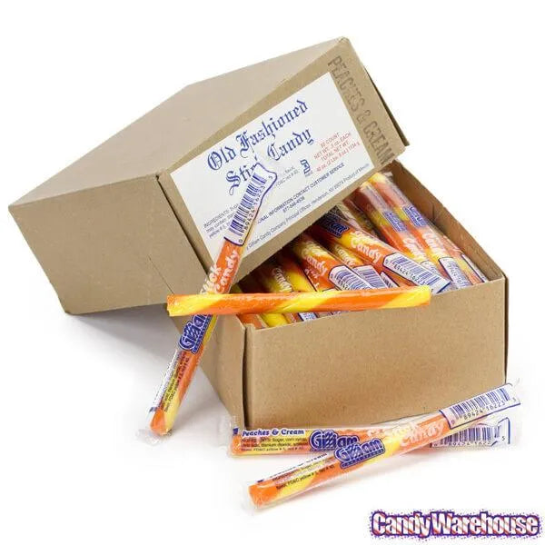 Old Fashioned Hard Candy Sticks - Peaches & Cream: 80-Piece Box