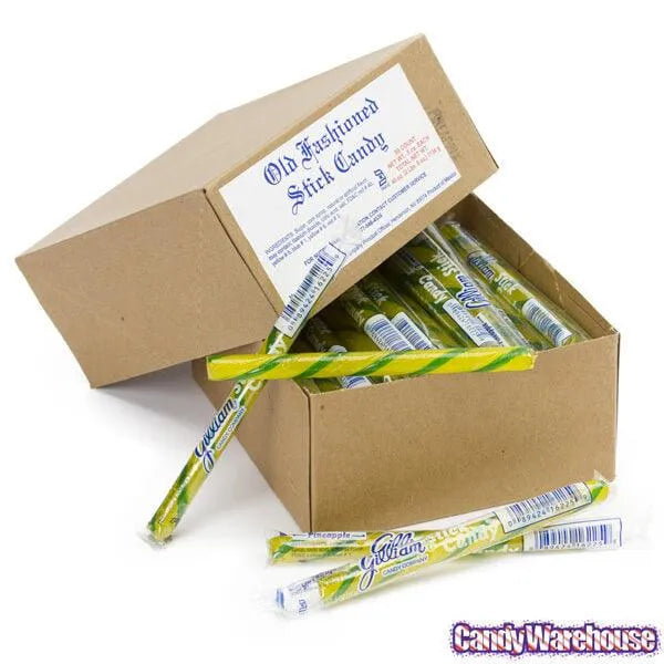 Old Fashioned Hard Candy Sticks - Pineapple: 80-Piece Box