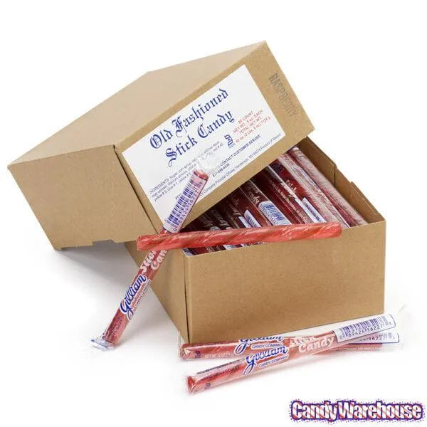 Old Fashioned Hard Candy Sticks - Raspberry: 80-Piece Box