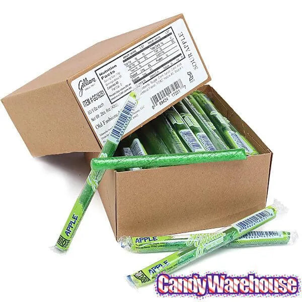 Old Fashioned Hard Candy Sticks - Sour Apple: 80-Piece Box