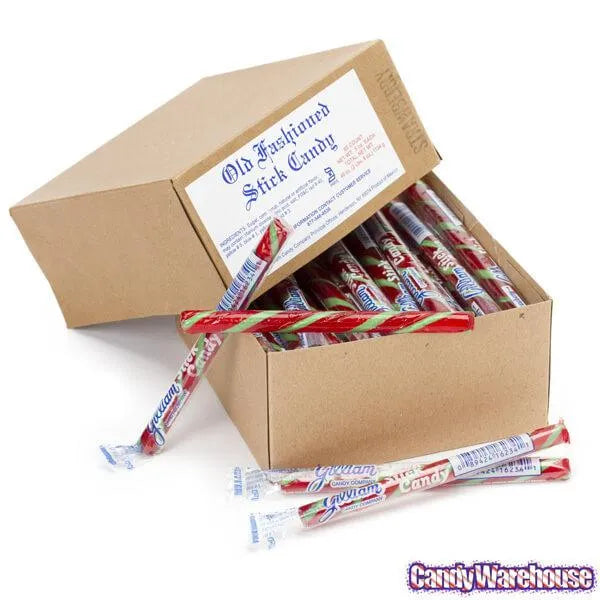 Old Fashioned Hard Candy Sticks - Strawberry: 80-Piece Box