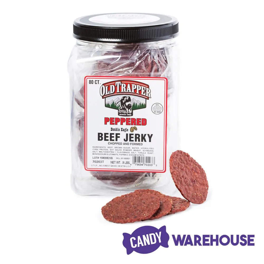 Old Trapper Double Eagle Peppered Beef Jerky 80ct Jar