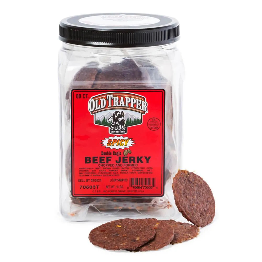 Old Trapper Double Eagle Spicy Beef Jerky 80ct Jar