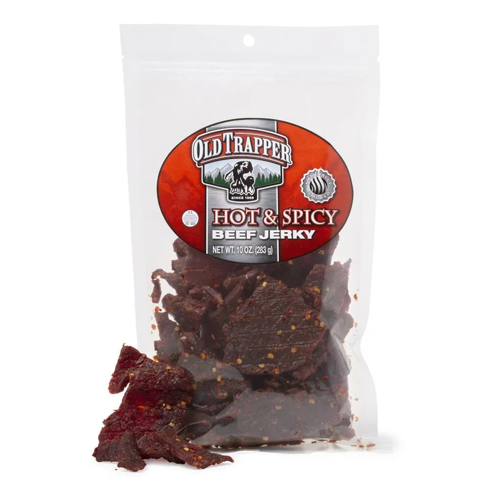 Old Trapper Hot & Spicy Beef Jerky: 12-Piece Box