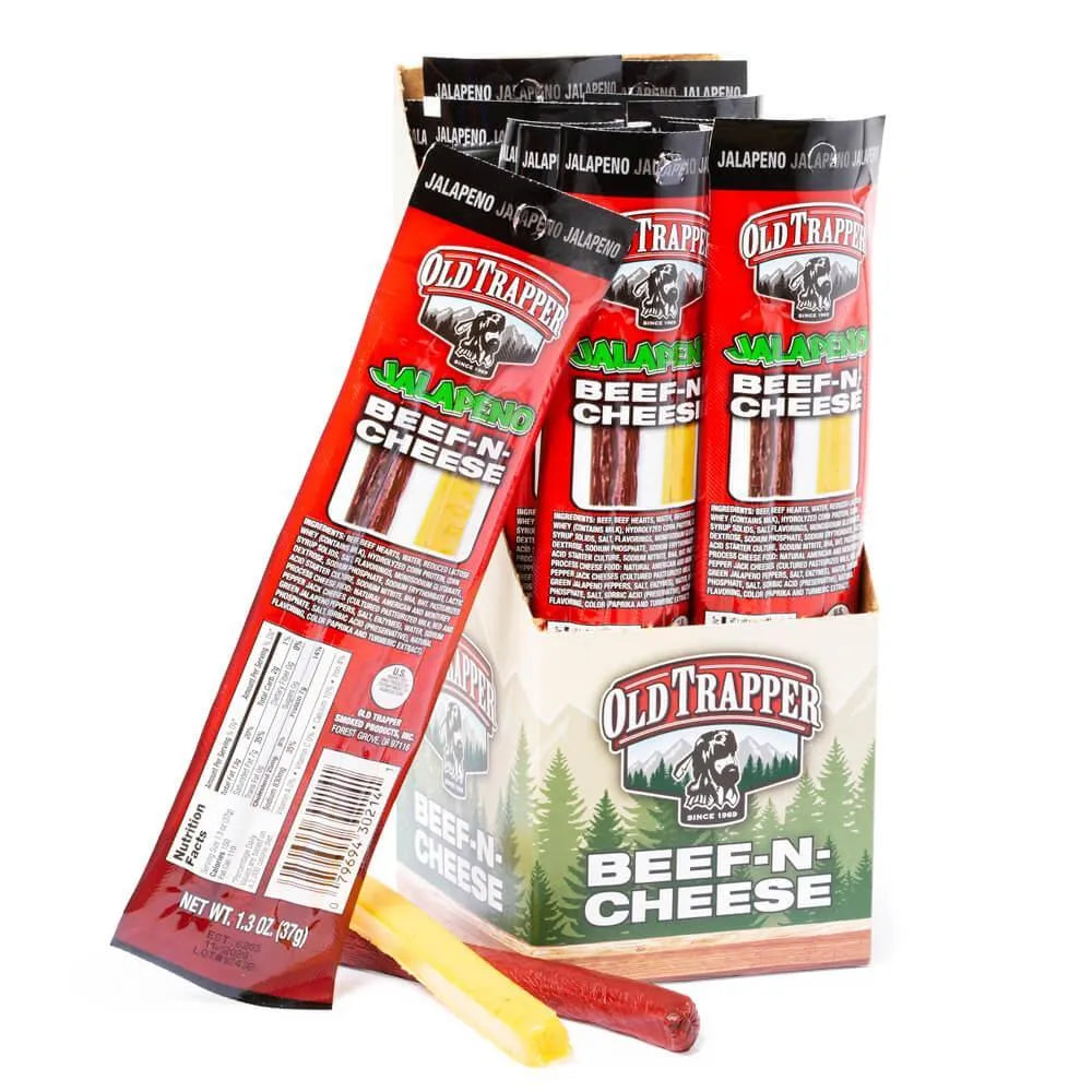 Old Trapper Jalapeno Beef-N-Cheese Jerky: 14-Piece Box