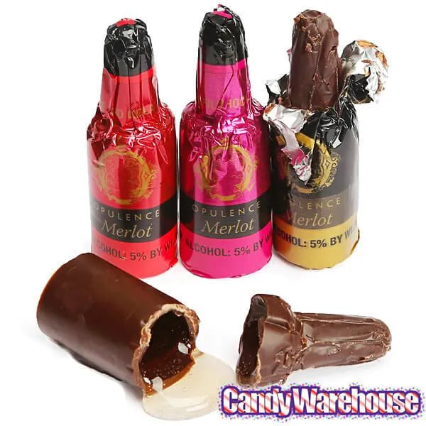 Opulence Wine Filled Chocolate Bottles: 12-Piece Box