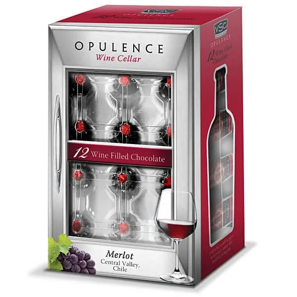 Opulence Wine Filled Chocolate Bottles: 12-Piece Box