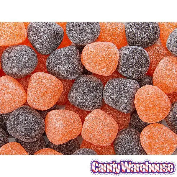 Orange and Black Mini Spiced Gumdrops Candy: 16-Ounce Tub