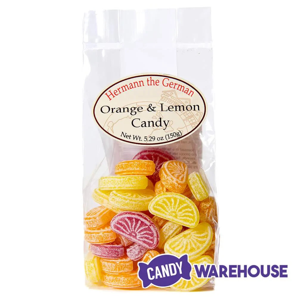 Orange and Lemon Hard Candy Fruit Slices: 5.29-Ounce Bag