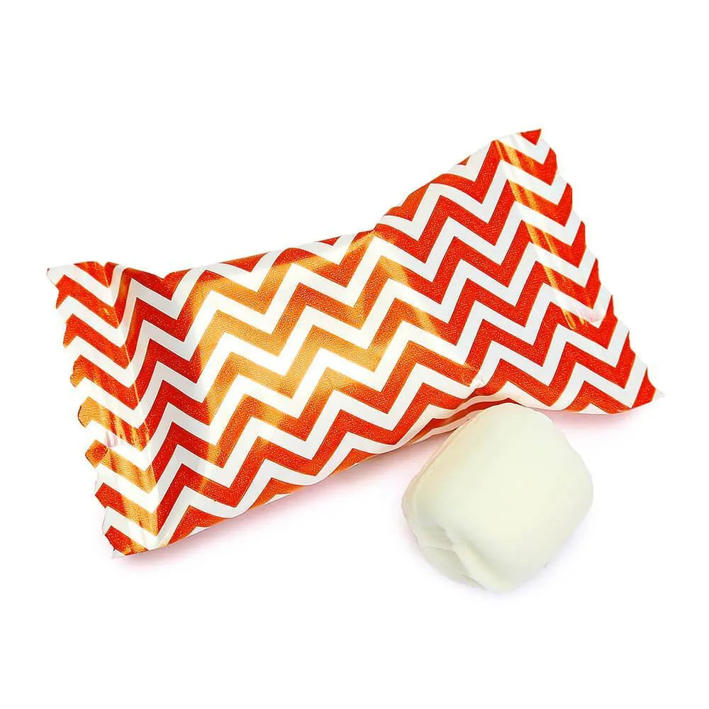 Orange Chevron Stripe Wrapped Butter Mint Creams: 300-Piece Case