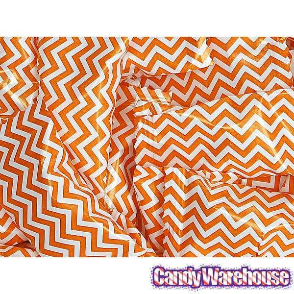 Orange Chevron Stripe Wrapped Butter Mint Creams: 300-Piece Case