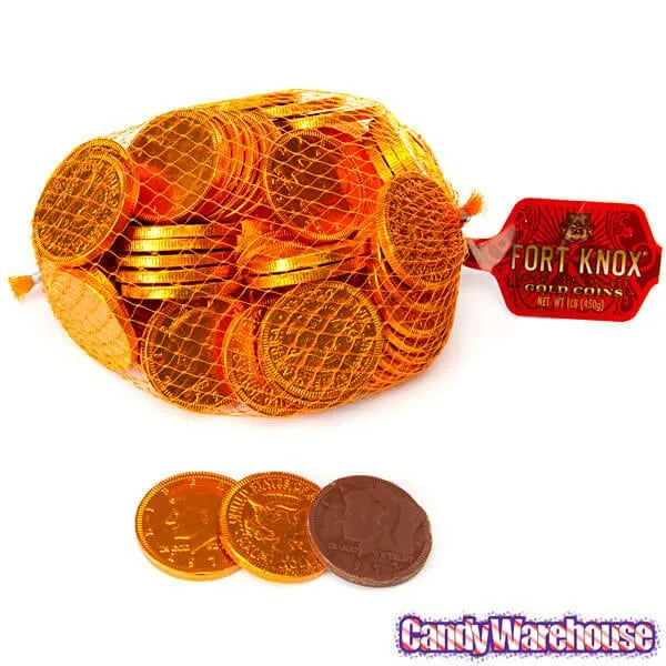 Orange Foiled Milk Chocolate Coins: 1LB Bag