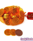 Orange Foiled Milk Chocolate Coins: 1LB Bag