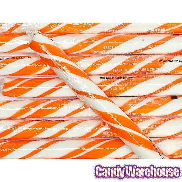 Orange Hard Candy Sticks: 100-Piece Box