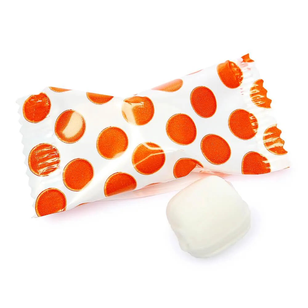 Orange Polka Dots Wrapped Butter Mint Creams: 300-Piece Case