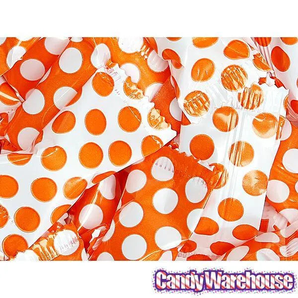 Orange Polka Dots Wrapped Butter Mint Creams: 300-Piece Case