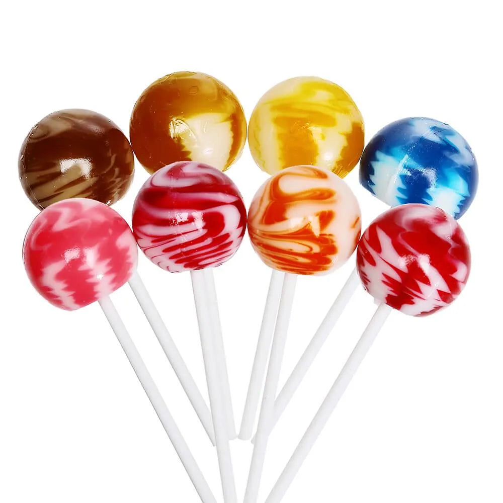 Original Gourmet Cream Swirl Ball Lollipops: 8-Piece Gift Box