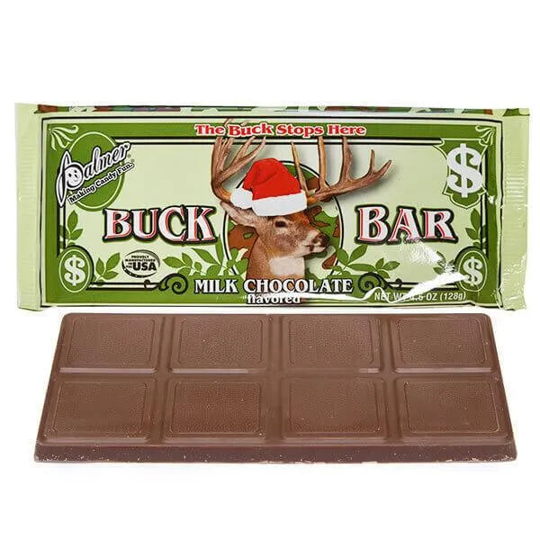 Palmer Christmas Buck Bar Milk Chocolate 4.5-Ounce Candy Bars: 18-Piece Box