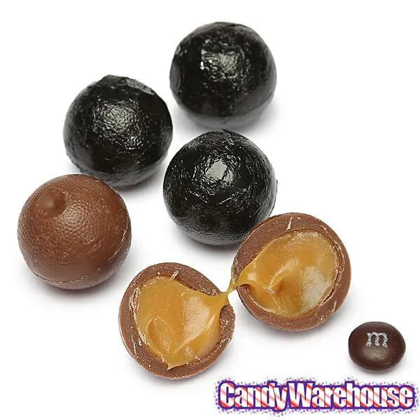 Palmer Foiled Caramel Filled Chocolate Candy Balls - Black: 5LB Bag