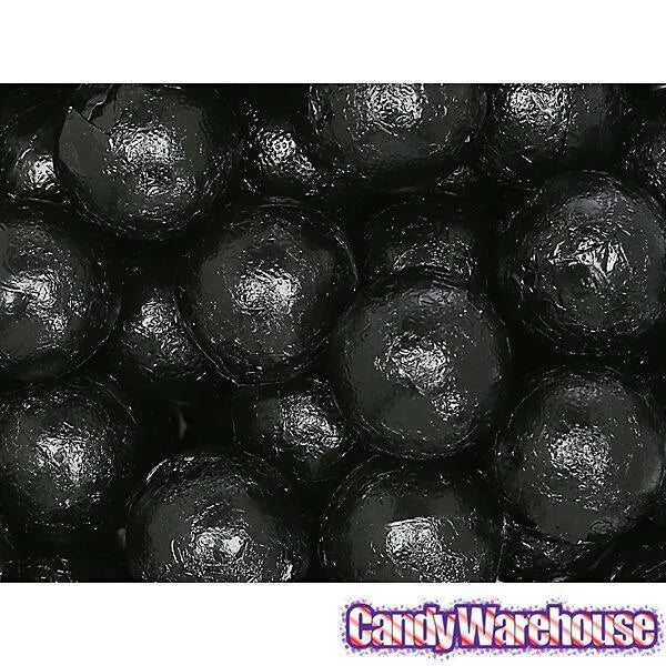 Palmer Foiled Caramel Filled Chocolate Candy Balls - Black: 5LB Bag