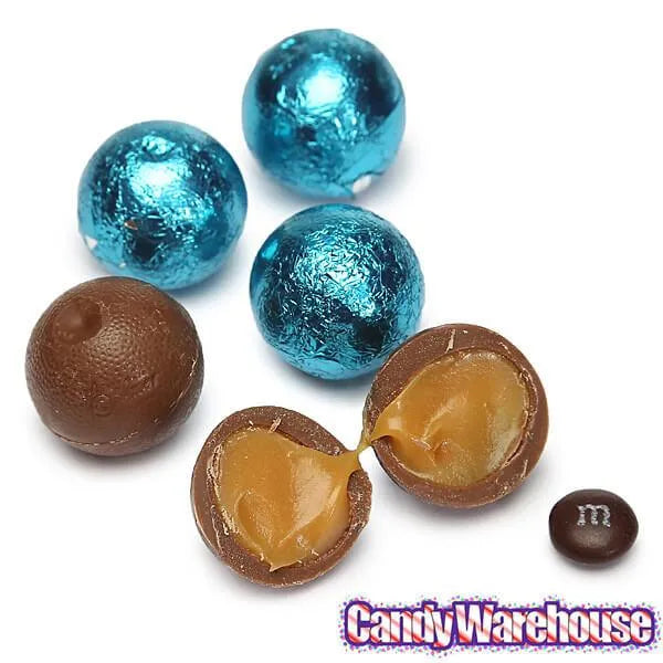 Palmer Foiled Caramel Filled Chocolate Candy Balls - Caribbean Blue: 5LB Bag