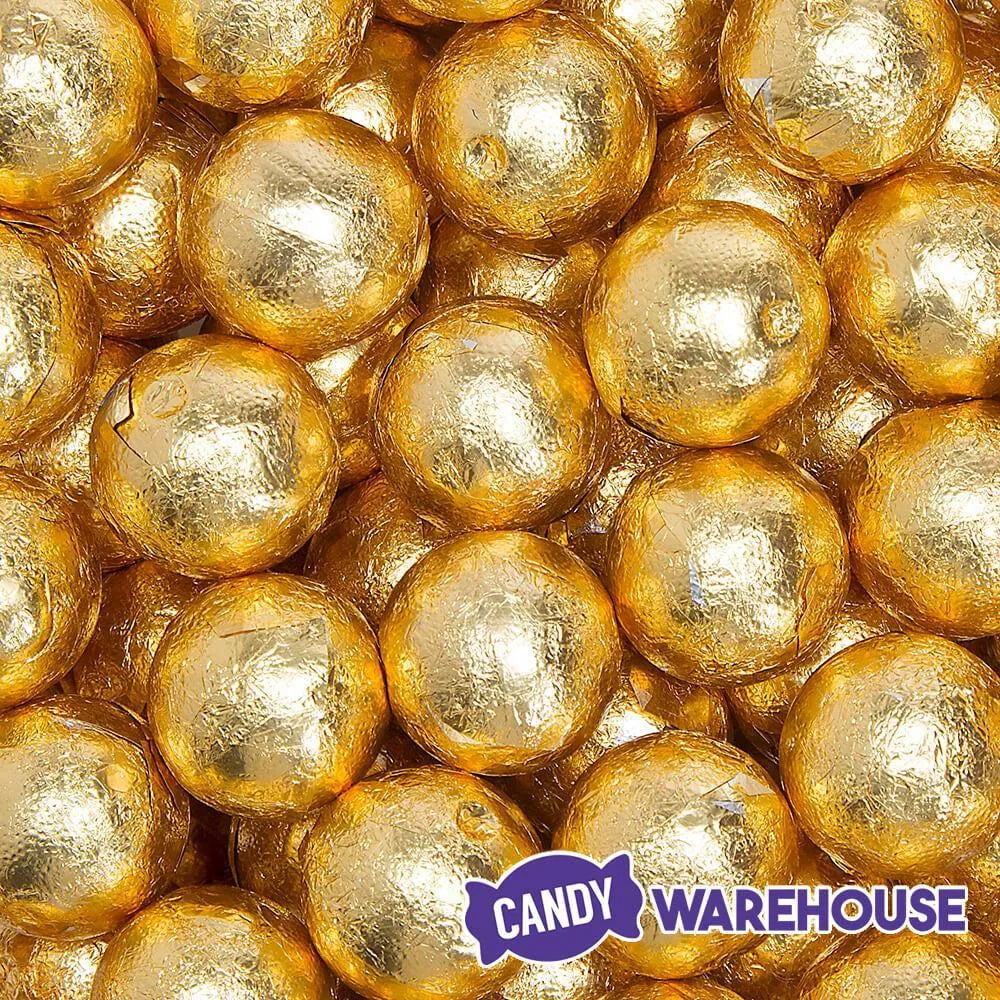 Palmer Foiled Caramel Filled Chocolate Candy Balls - Gold: 5LB Bag