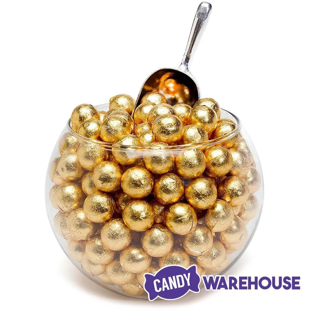 Palmer Foiled Caramel Filled Chocolate Candy Balls - Gold: 5LB Bag