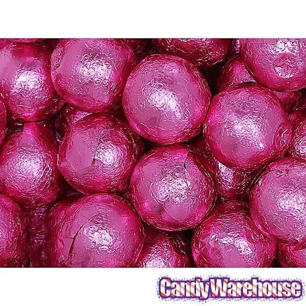 Palmer Foiled Caramel Filled Chocolate Candy Balls - Hot Pink: 5LB Bag