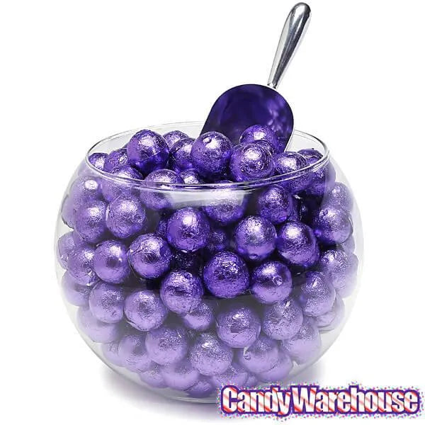 Palmer Foiled Caramel Filled Chocolate Candy Balls - Purple: 5LB Bag