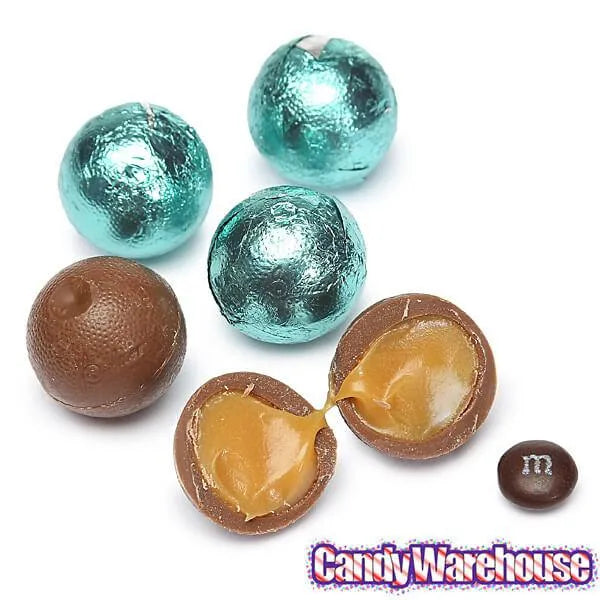 Palmer Foiled Caramel Filled Chocolate Candy Balls - Robin Egg Blue: 5LB Bag