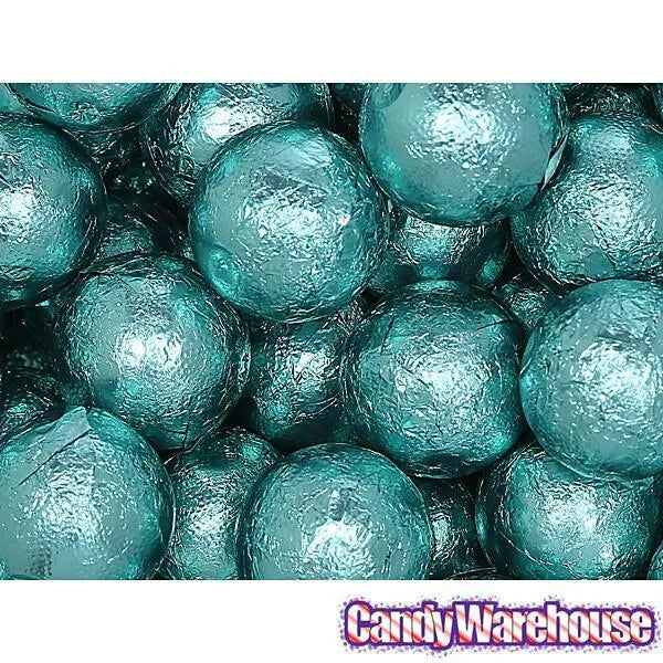 Palmer Foiled Caramel Filled Chocolate Candy Balls - Robin Egg Blue: 5LB Bag