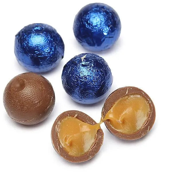 Palmer Foiled Caramel Filled Chocolate Candy Balls - Royal Blue: 5LB Bag