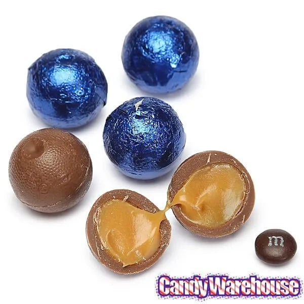 Palmer Foiled Caramel Filled Chocolate Candy Balls - Royal Blue: 5LB Bag