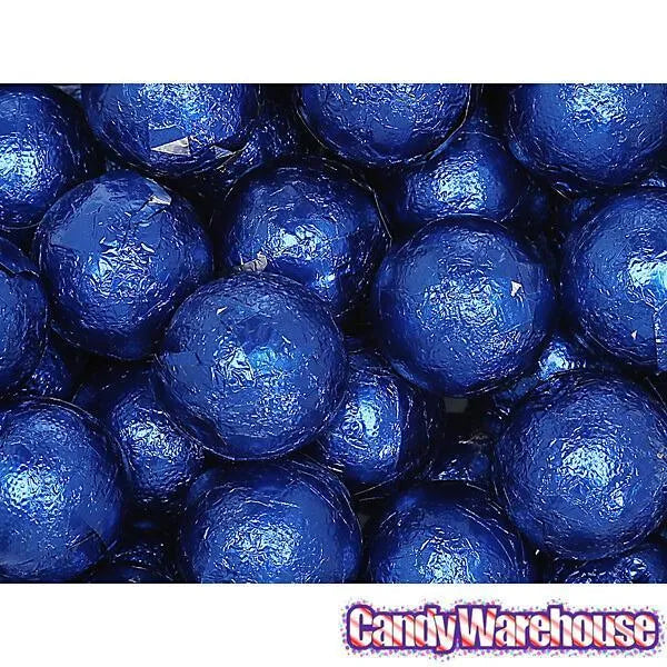 Palmer Foiled Caramel Filled Chocolate Candy Balls - Royal Blue: 5LB Bag