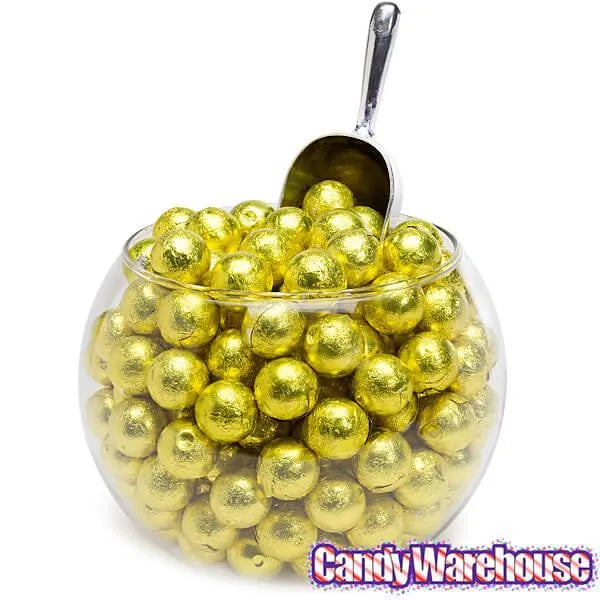 Palmer Foiled Caramel Filled Chocolate Candy Balls - Yellow: 5LB Bag