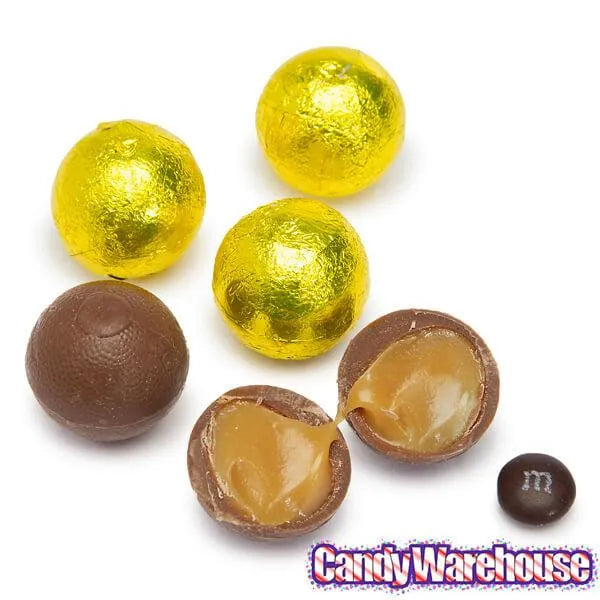 Palmer Foiled Caramel Filled Chocolate Candy Balls - Yellow: 5LB Bag