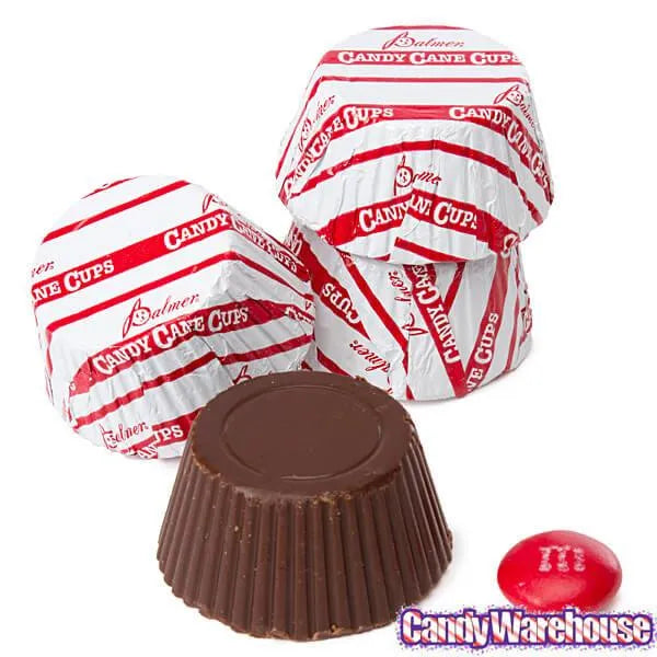 Palmer Foiled Chocolate Candy Cane Cups: 4LB Bag