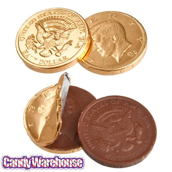 Palmer Foiled Chocolate Half Dollars Candy Coins: 4LB Bag