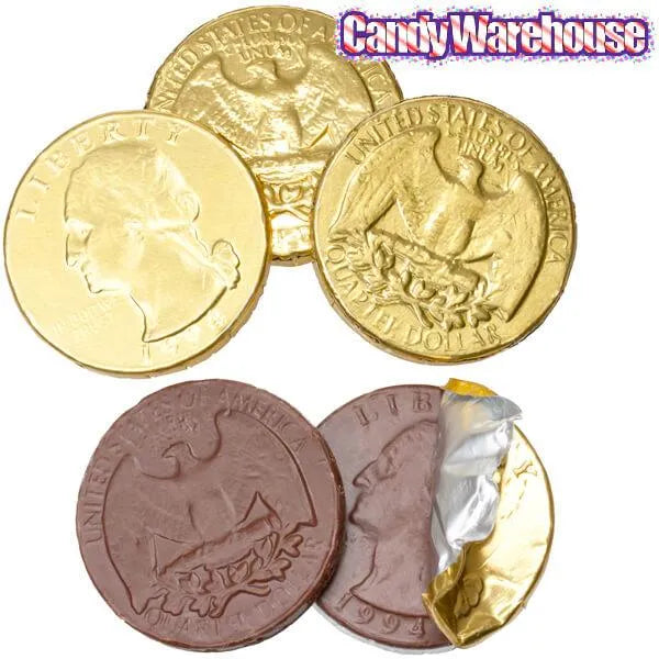 Palmer Foiled Chocolate Quarters Candy Coins: 4LB Bag