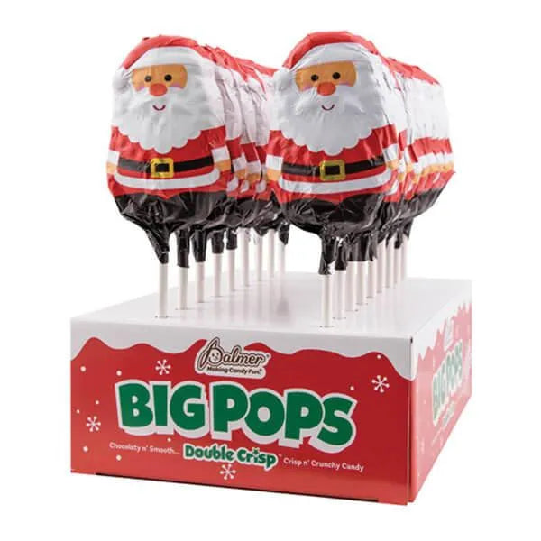 Palmer Foiled Milk Chocolate Santa Pops: 18-Piece Box