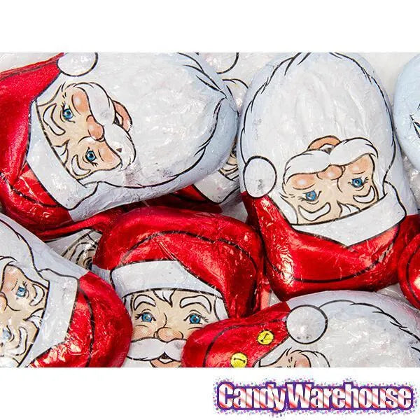 Palmer Foiled Milk Chocolate Santas with Caramel Filling: 4LB Bag