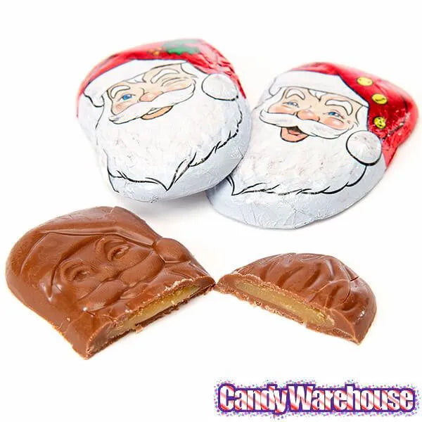 Palmer Foiled Milk Chocolate Santas with Caramel Filling: 4LB Bag