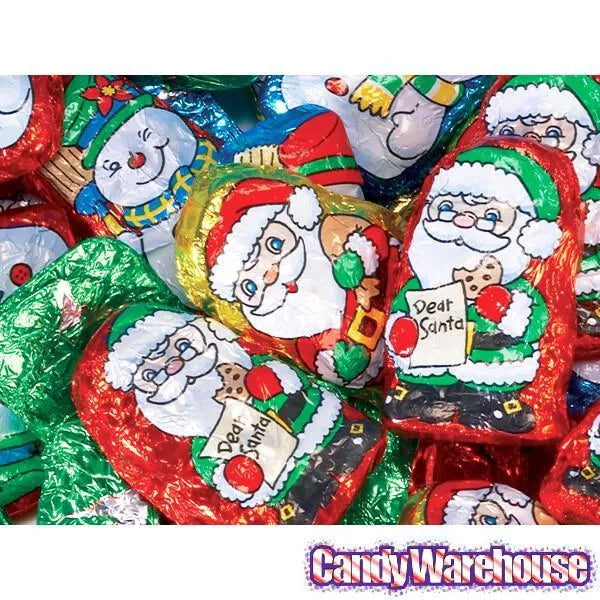 Palmer Foiled Mini Chocolate Santas and Snowmen: 4LB Bag