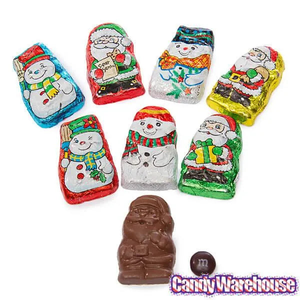 Palmer Foiled Mini Chocolate Santas and Snowmen: 4LB Bag