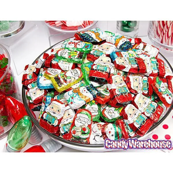 Palmer Foiled Mini Chocolate Santas and Snowmen: 4LB Bag